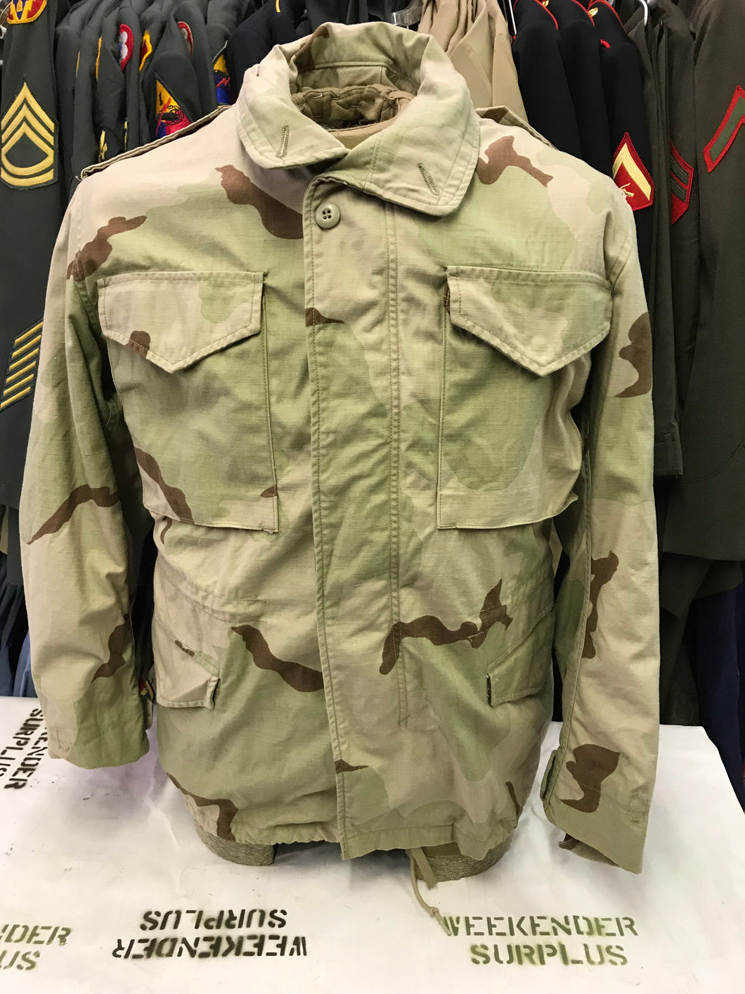 M-65 ARMY ISSUE CAMO FIELD JACKET COLD WEATHER M-1965 DCU DESERT CAMOUFLAGE